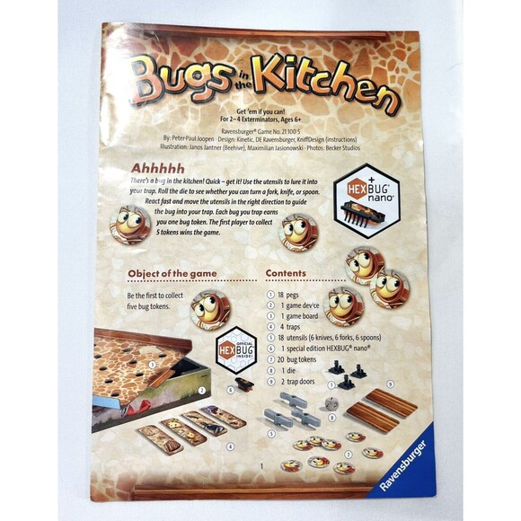Ravensburger Bugs In The Kitchen Game Hex Bug Nano Complete Tested - Picture 5 of 13